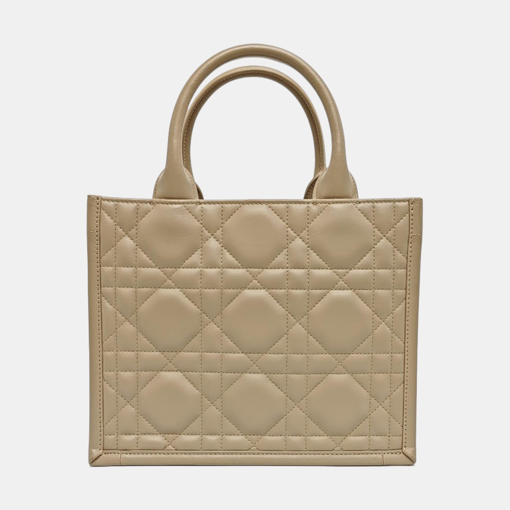 Book Tote Small Quilted Calfskin Beige