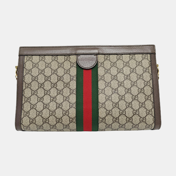 Ophidia Medium Monogram Coated Canvas Beige