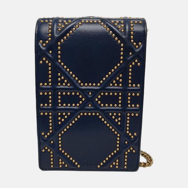 Authenticated pre-owned  Diorama Cannage Calfskin Blue - Shoulder Bag at Looply
