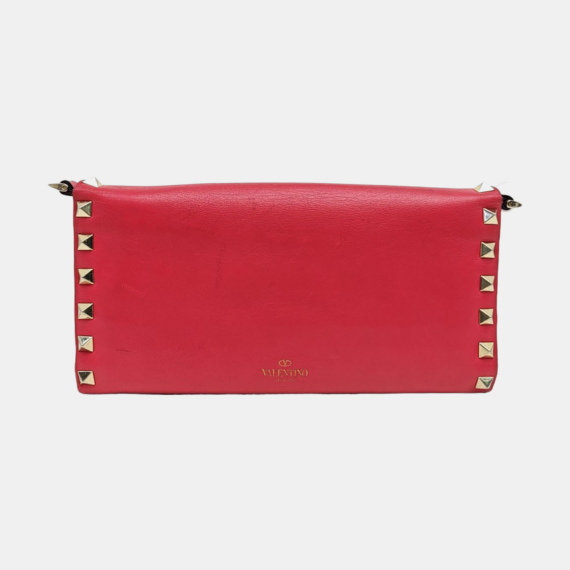 Rockstud Calfskin Red