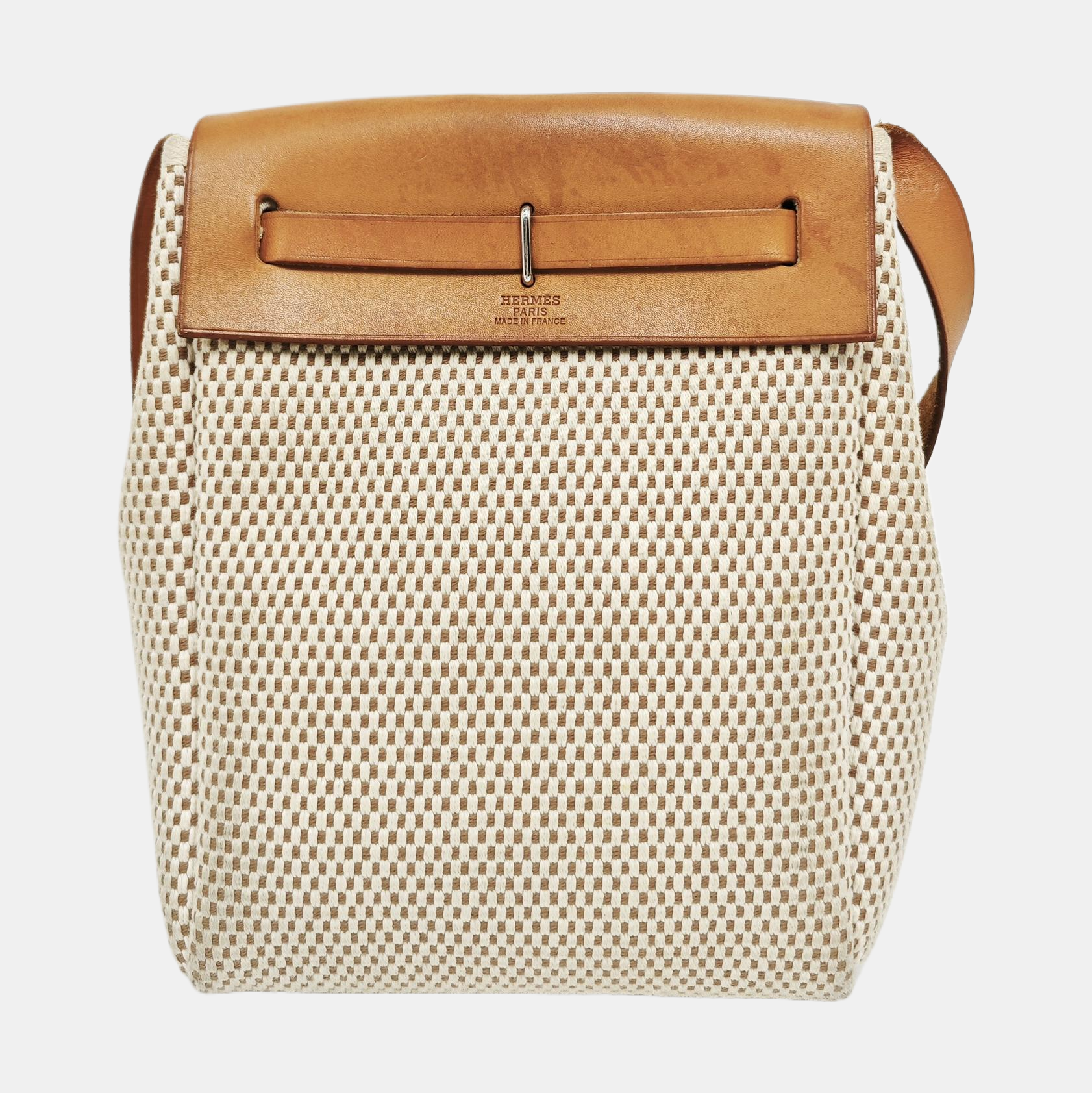 Authenticated pre-owned  Herbag Canvas White - Shoulder Bag at Looply