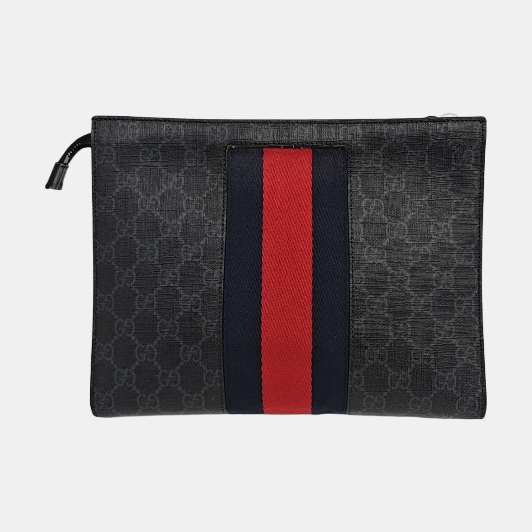 GG Supreme Monogram Coated Canvas Gray
