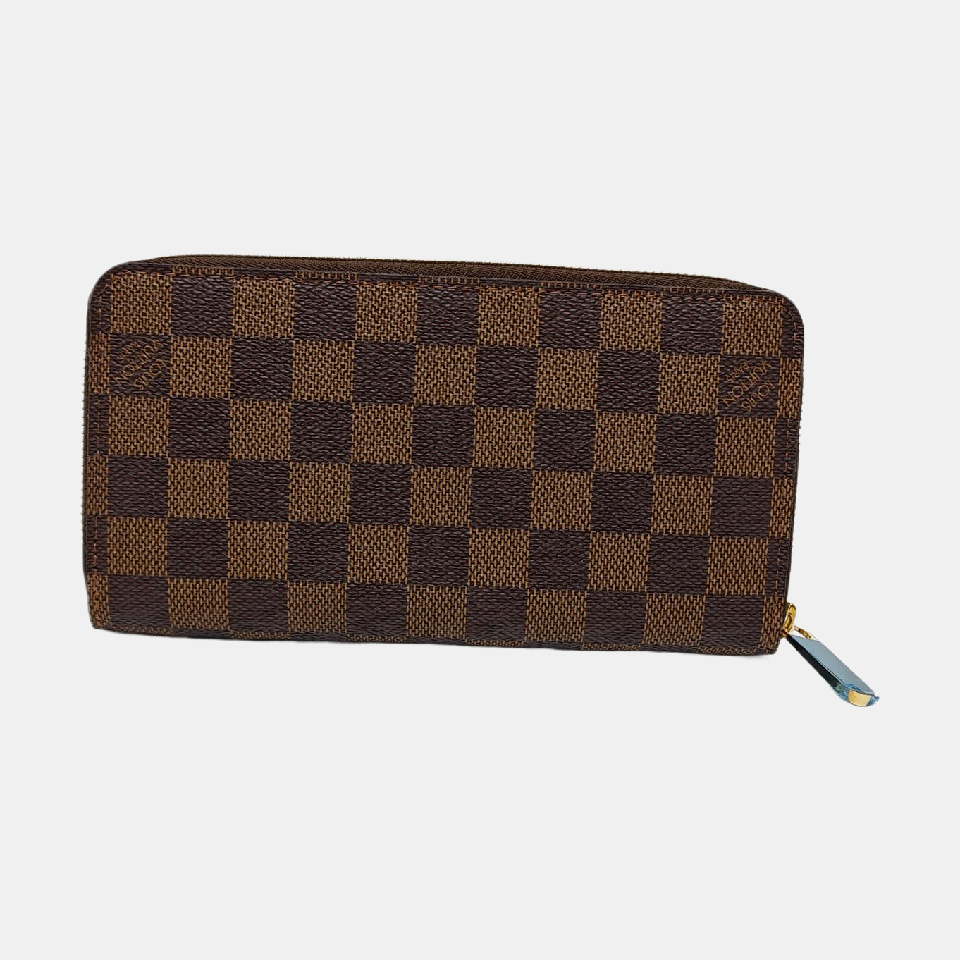 ZIPPY Damier Ebene Coated Canvas Brown Wallet