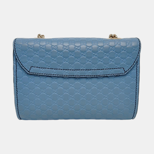Emily Chain Mini Monogram Calfskin Blue