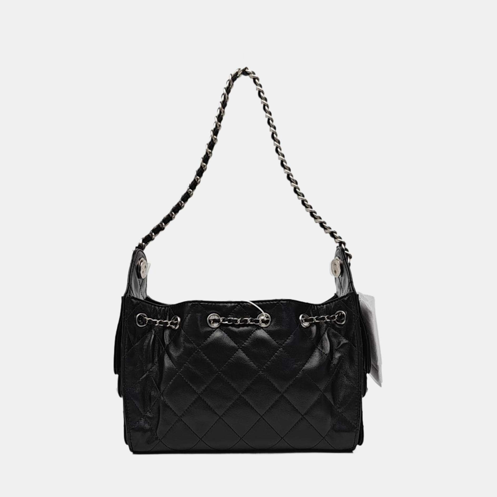 CHANEL 25 Mini Quilted Calfskin Black