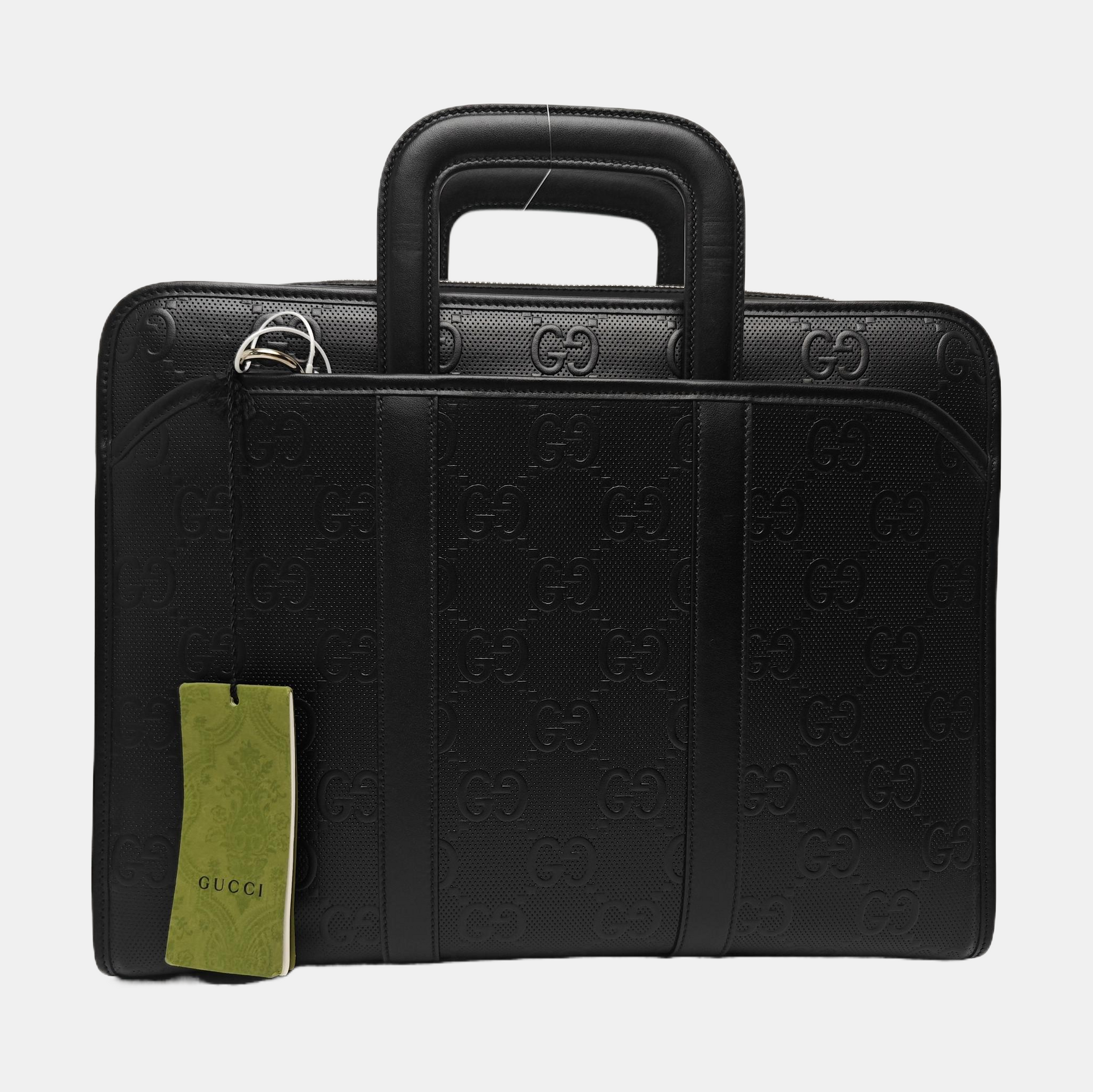 Monogram Calfskin Shoulder Bag Black