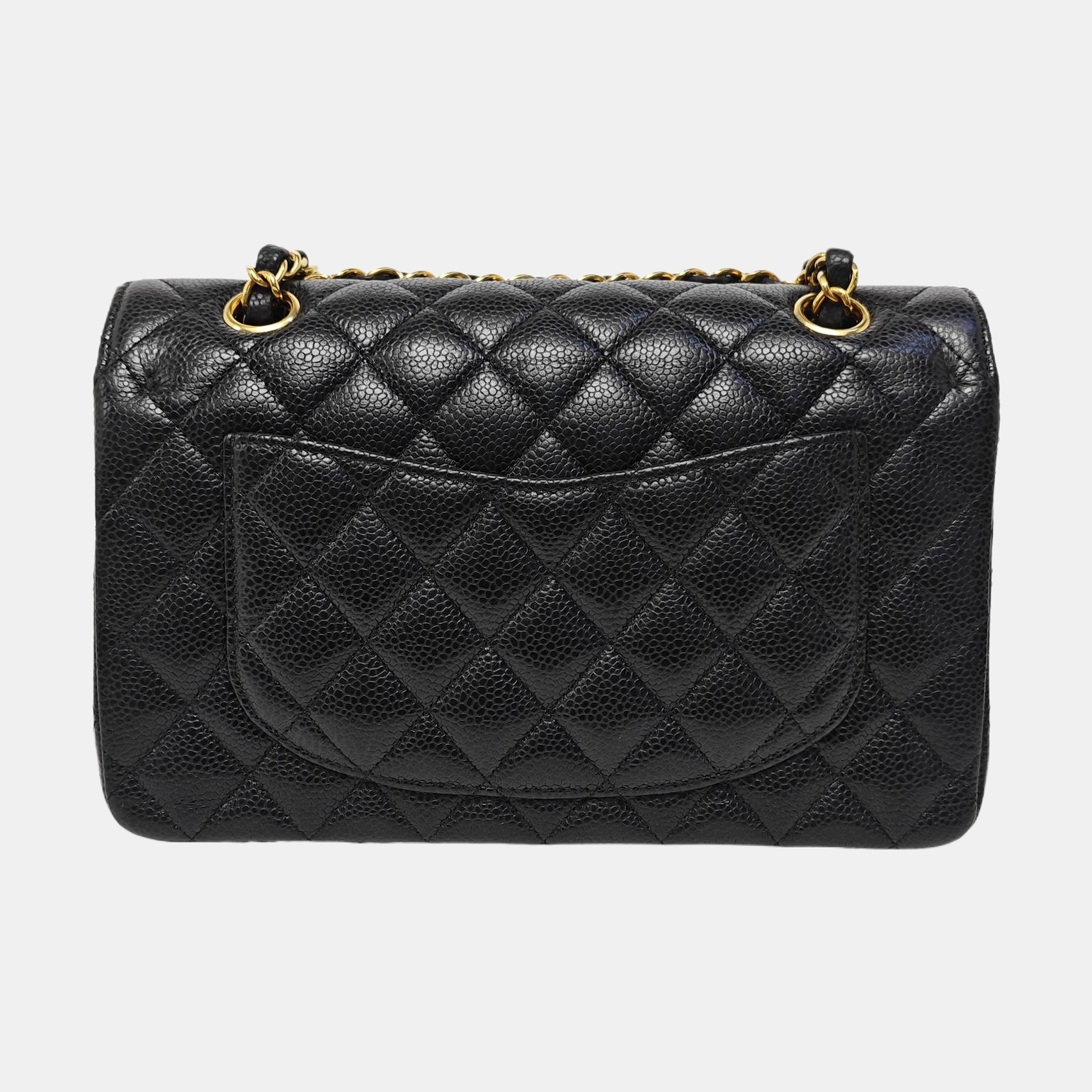 CLASSIC FLAP Small Quilted Grained Calfskin Black