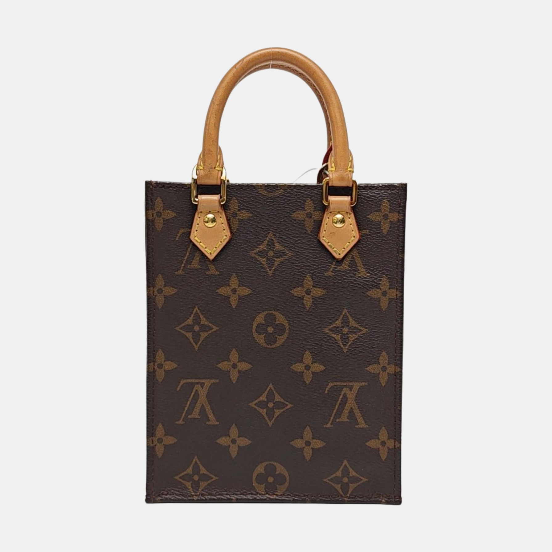 SAC PLAT Mini Monogram Coated Canvas Brown