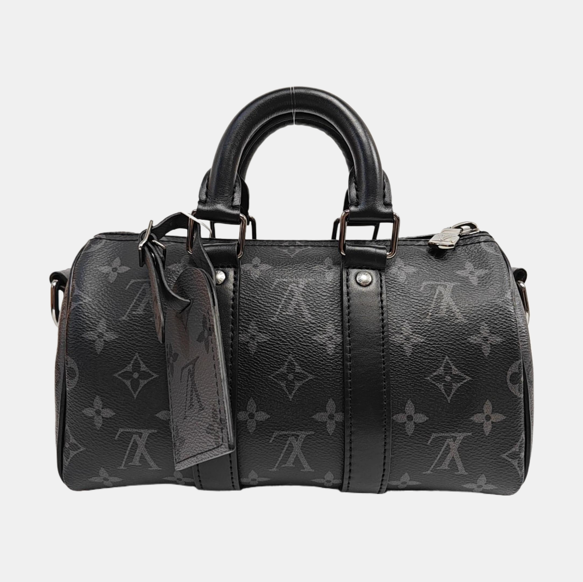 KEEPALL 25 Monogram Coated Canvas Black