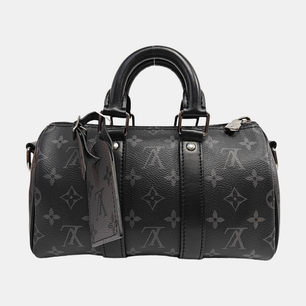 KEEPALL 25 Monogram Coated Canvas Black