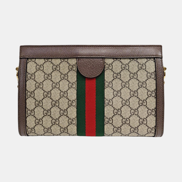 Ophidia Small Monogram Coated Canvas Beige
