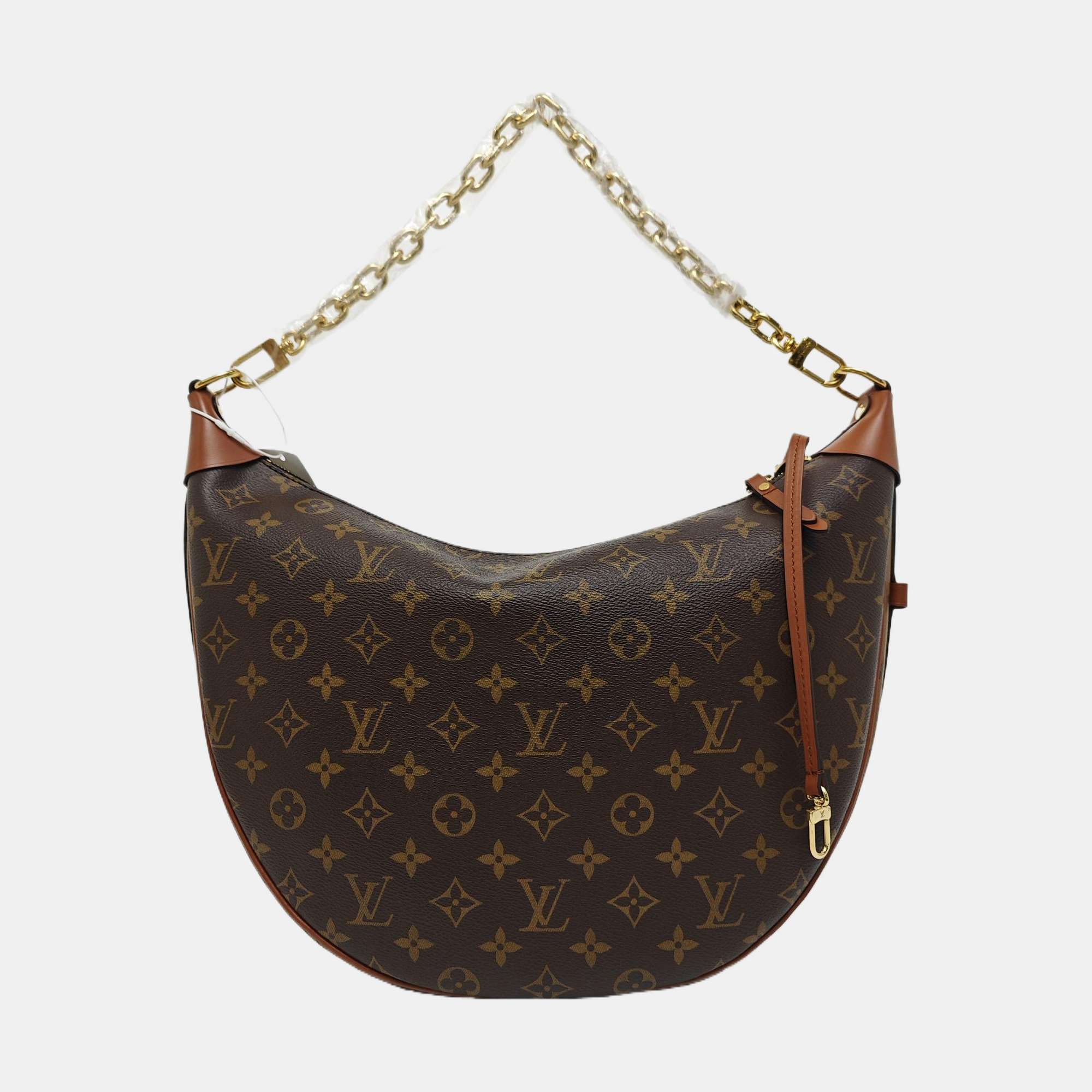 LOOP HOBO Monogram Coated Canvas Brown