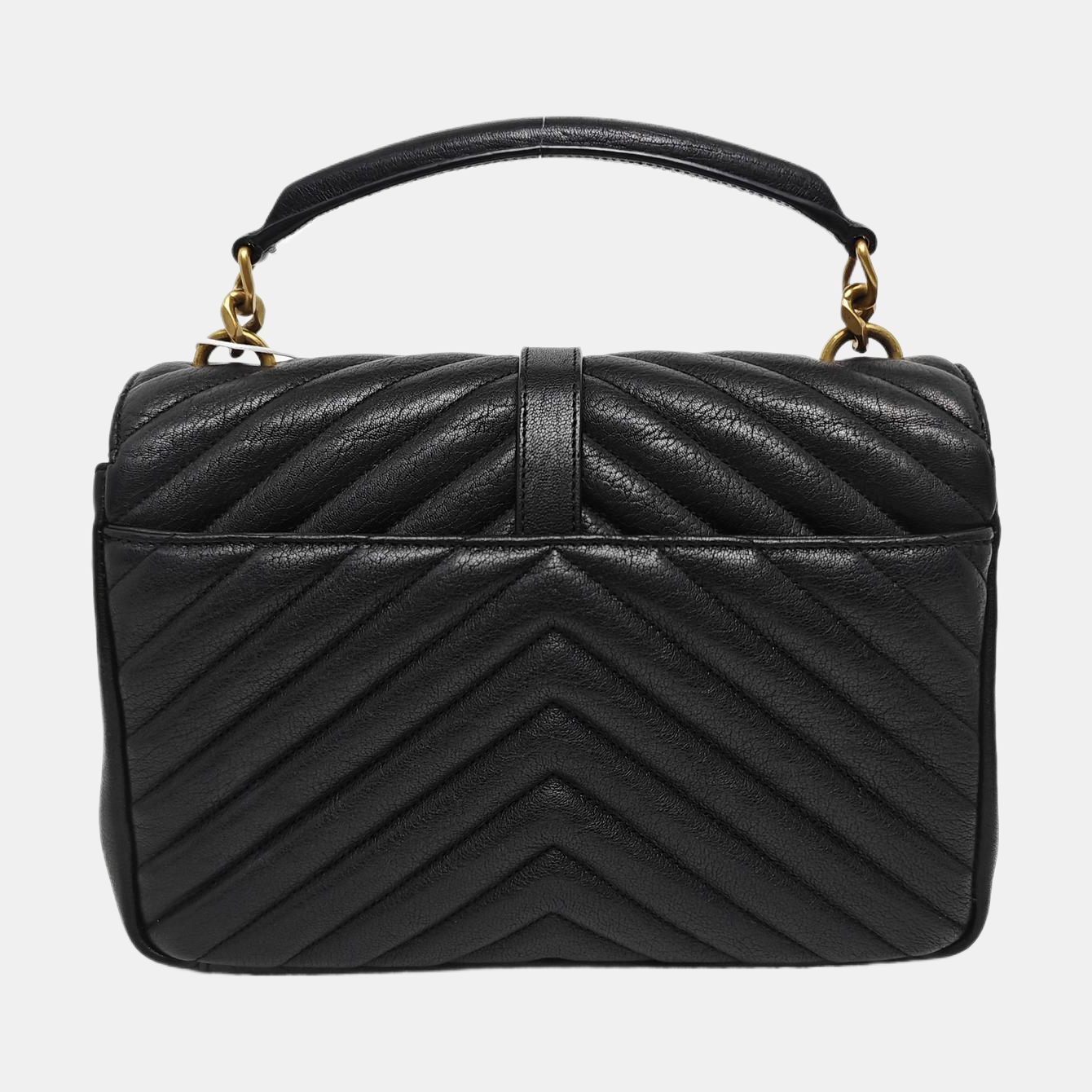 COLLEGE Medium Chevron Lambskin Black