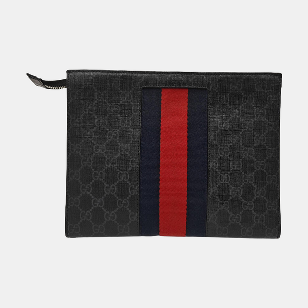 GG Supreme Monogram Coated Canvas Gray
