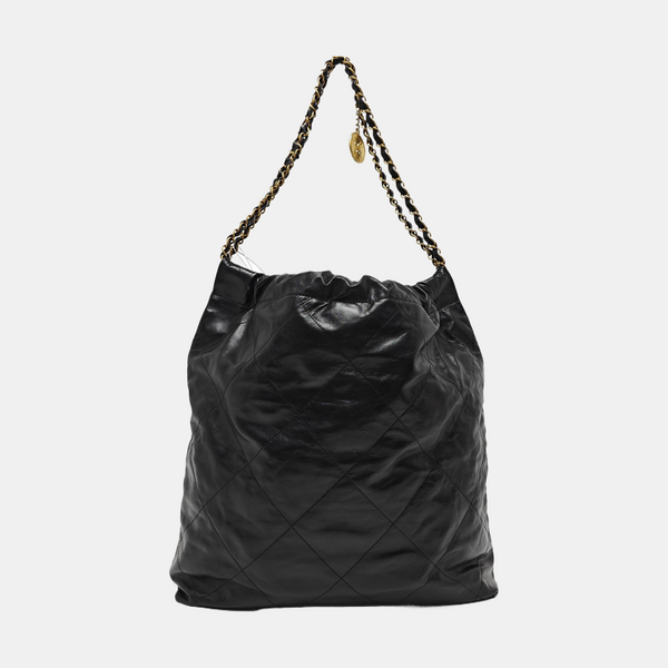 CHANEL 22 Large Quilted Calfskin Black