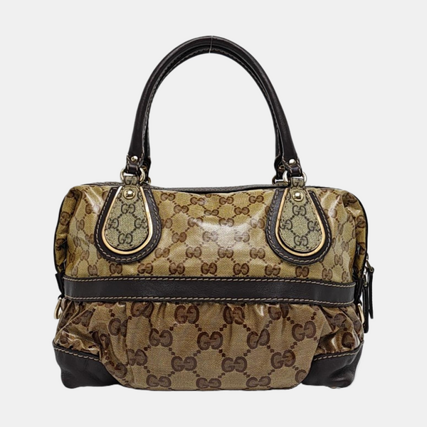 Monogram Coated Canvas Tote Bag Brown