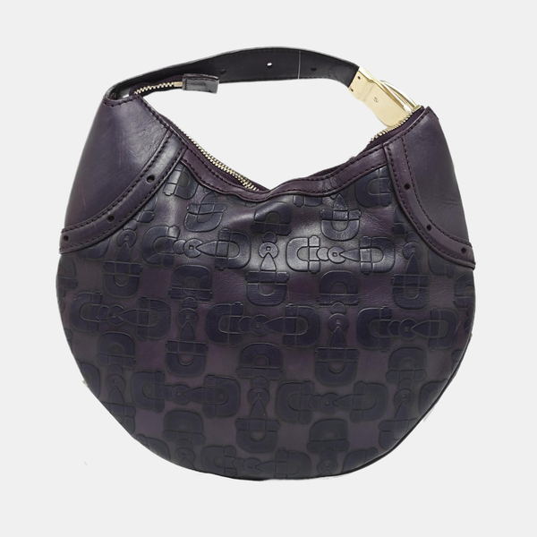 Calfskin Top Handle Bag Purple