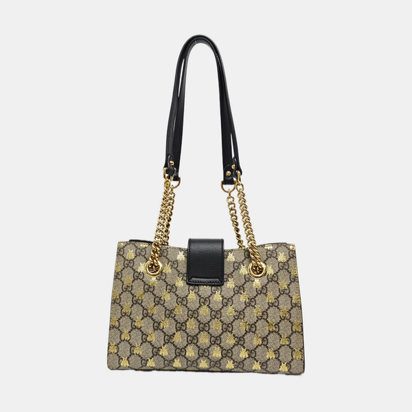 Padlock Small Monogram Coated Canvas Beige