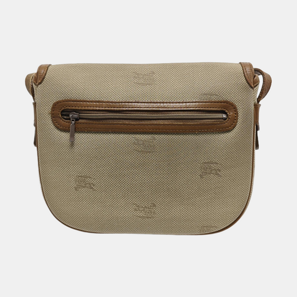 Coated Canvas Shoulder Bag Beige