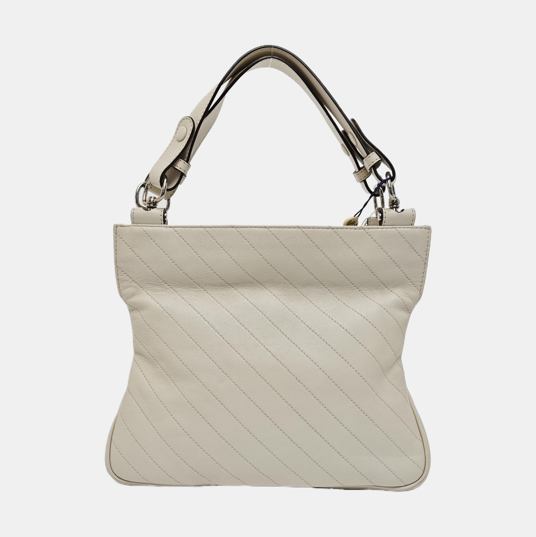 Quilted Calfskin Shoulder Bag White