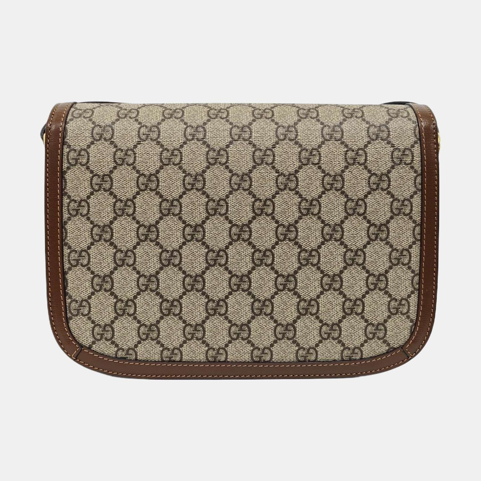 Horsebit 1955 Medium Monogram Coated Canvas Beige