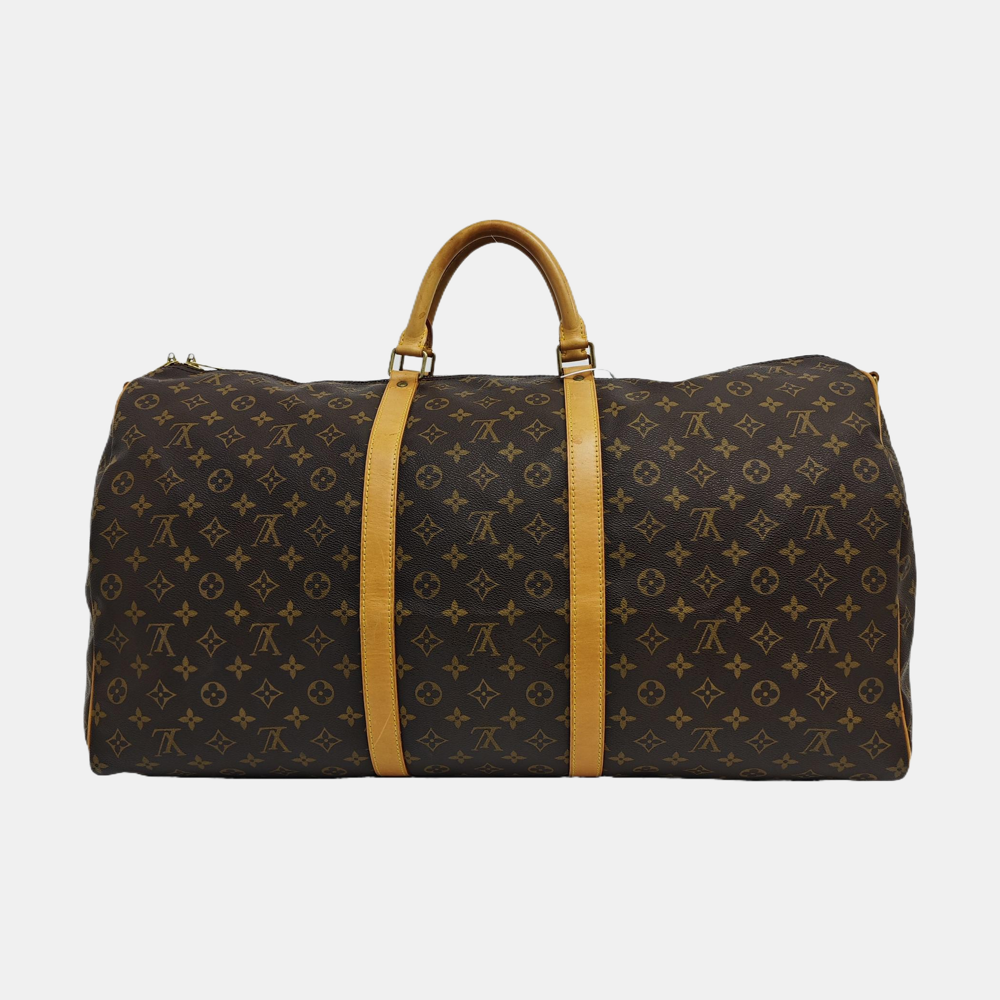 KEEPALL 60 Monogram Coated Canvas Brown