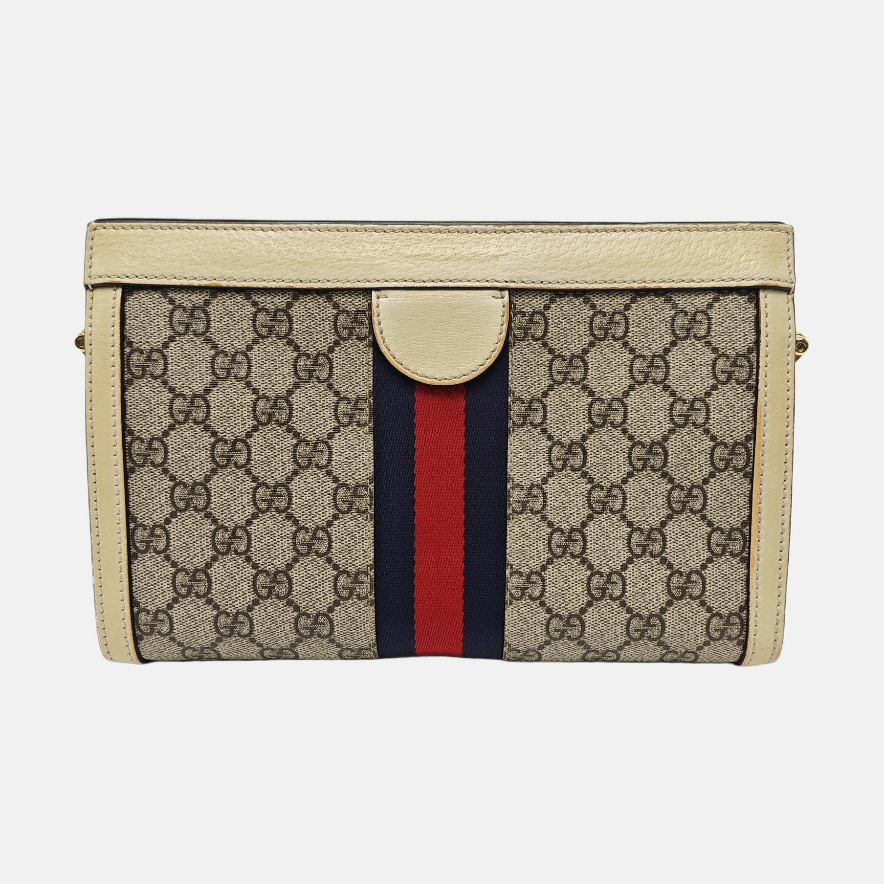 Ophidia Small Monogram Coated Canvas Beige