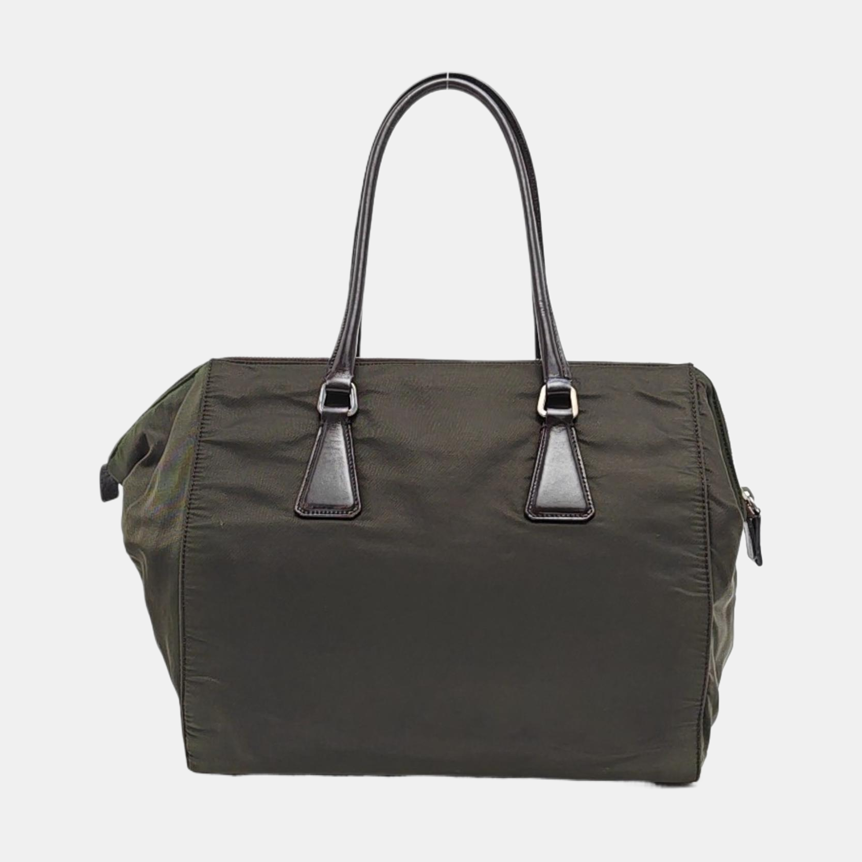 Nylon Top Handle Bag Green