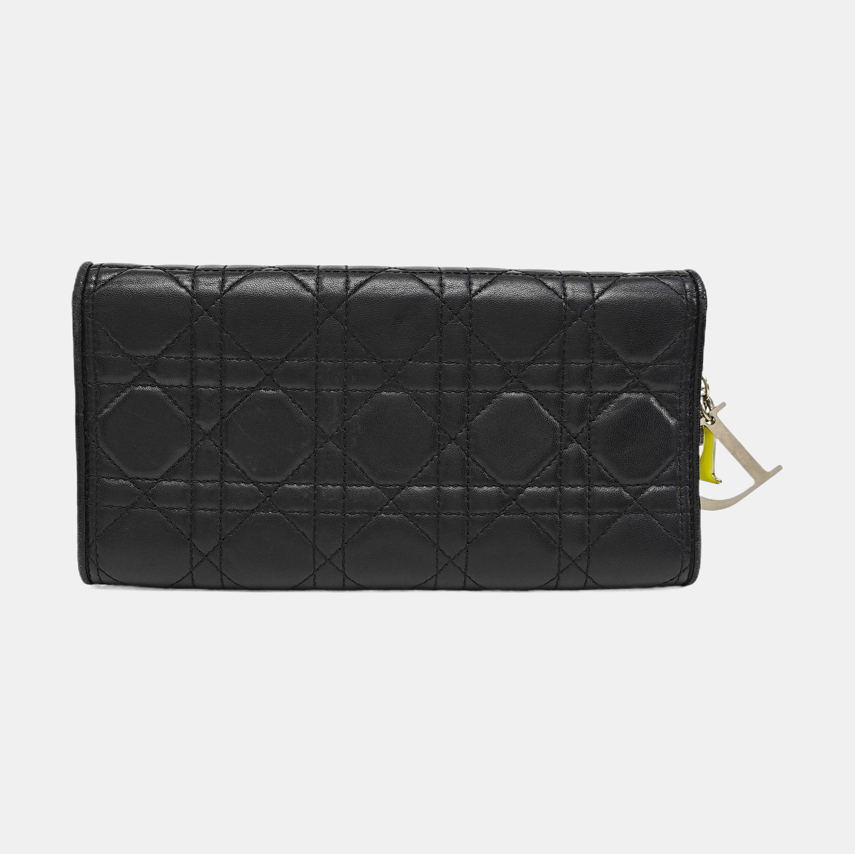 Lady Dior Small Cannage Lambskin Black Wallet