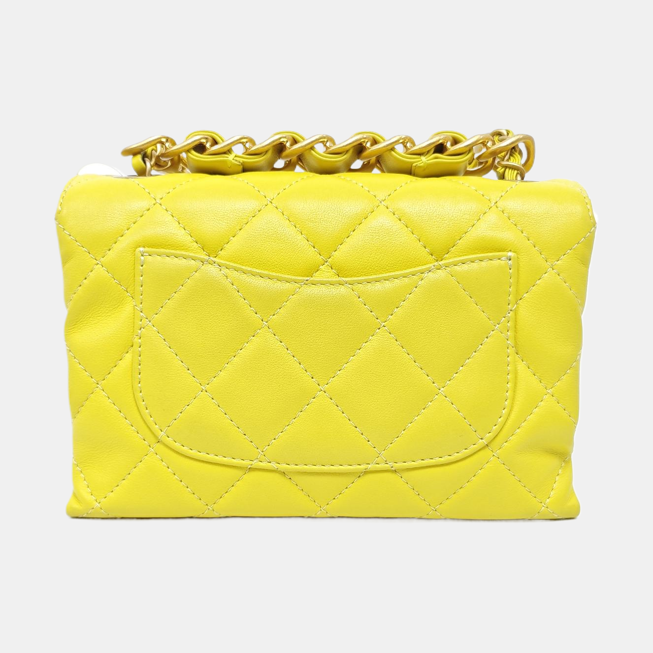 Quilted Calfskin Shoulder Bag Yellow