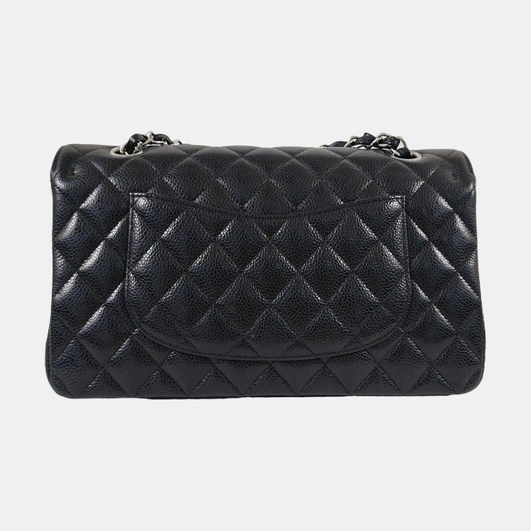 CLASSIC FLAP Medium Quilted Grained Calfskin Black