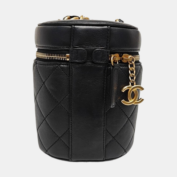 VANITY CASE Small Quilted Lambskin Black