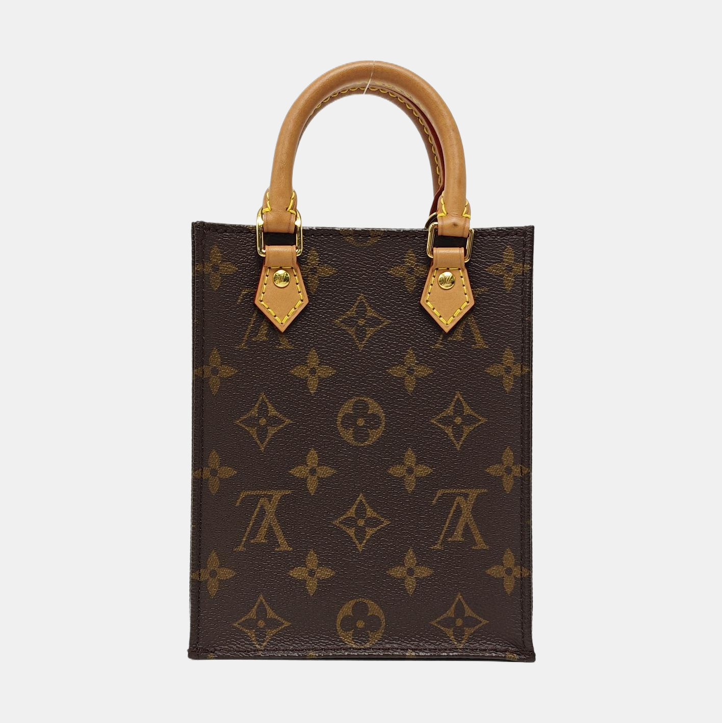 SAC PLAT Mini Monogram Coated Canvas Brown