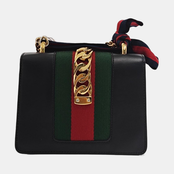 Authenticated pre-owned  Sylvie Mini Calfskin Black - Shoulder Bag at Looply