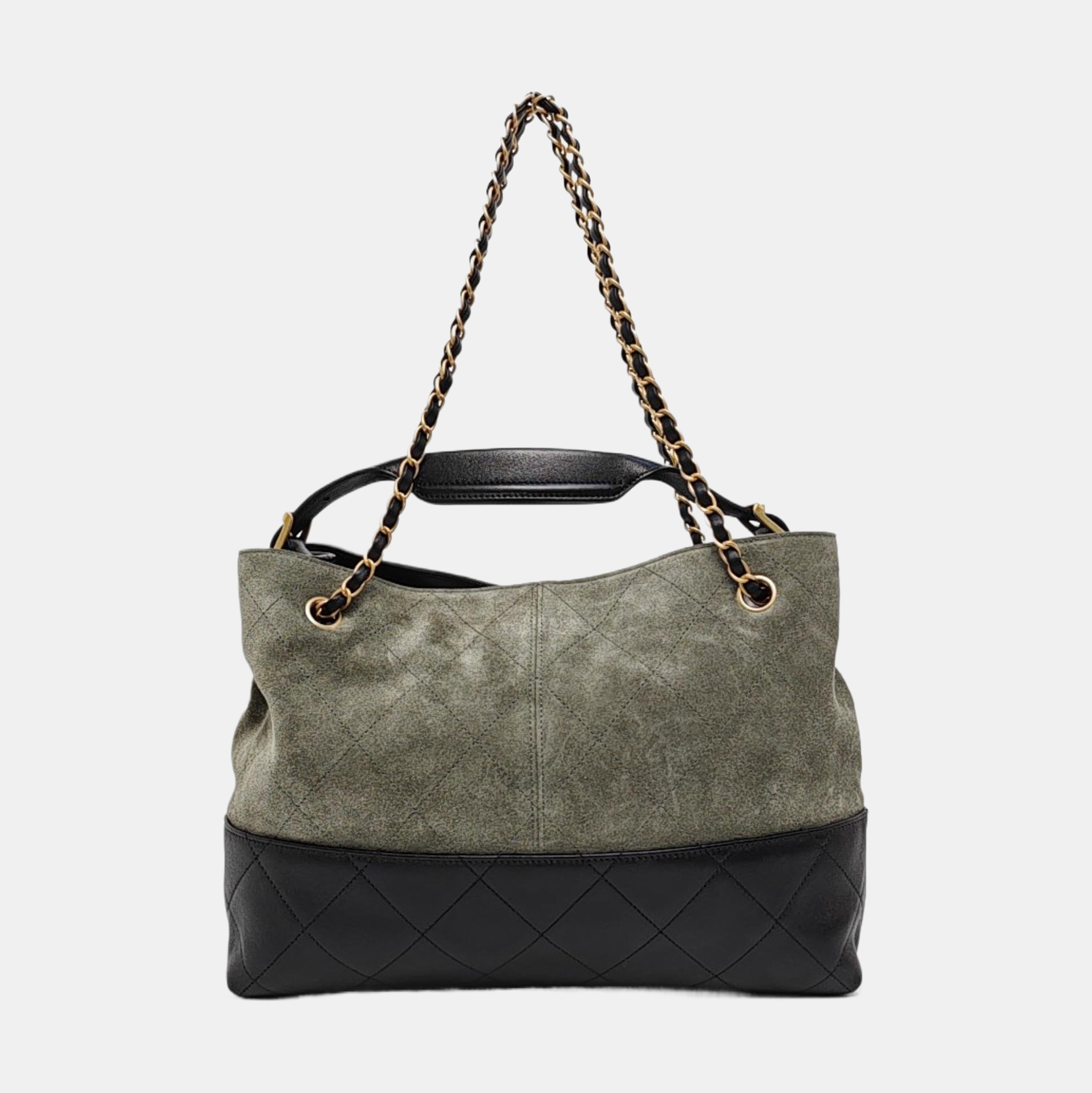 Quilted Suede Small Beige