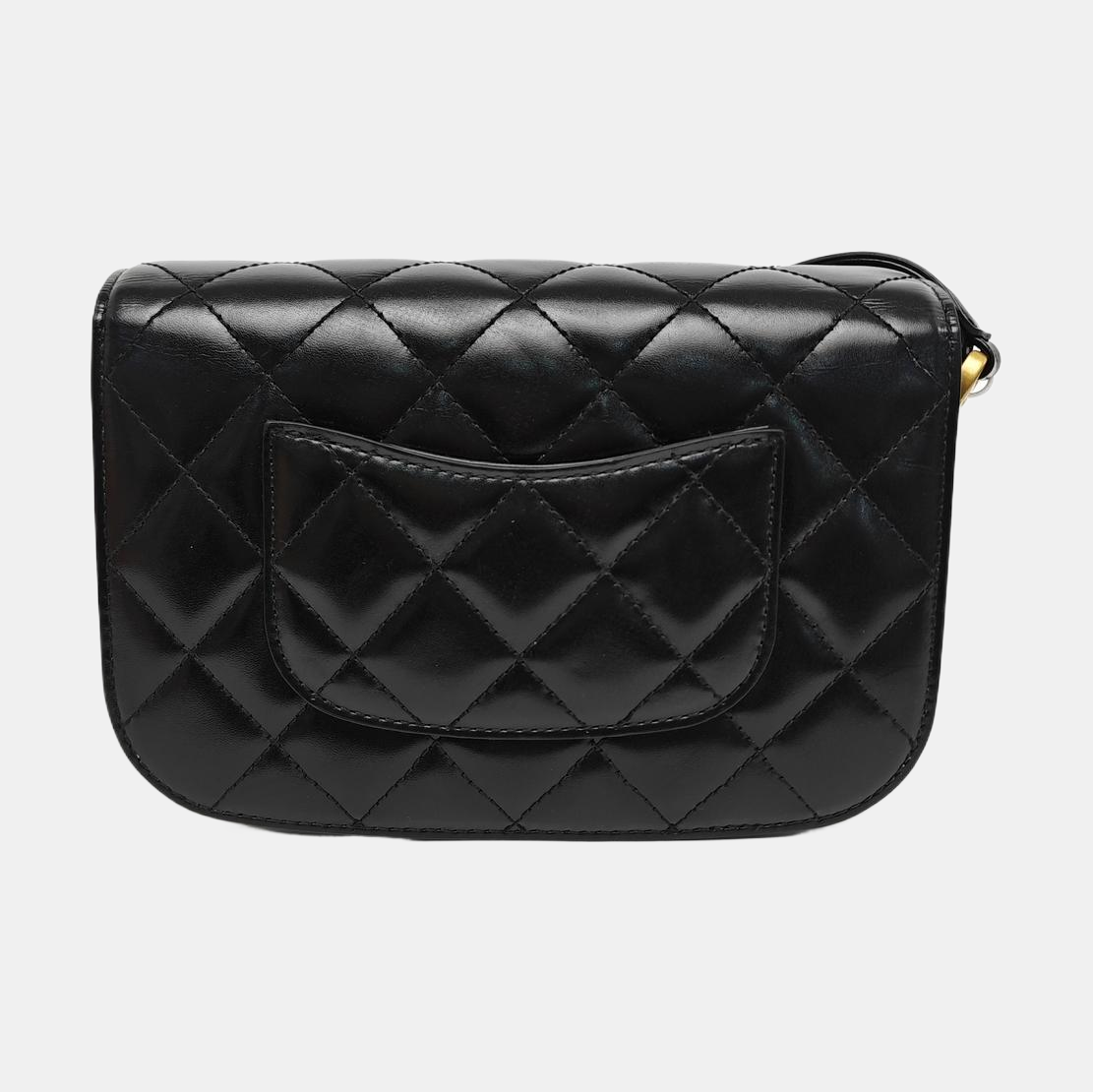 Quilted Calfskin Shoulder Bag Black