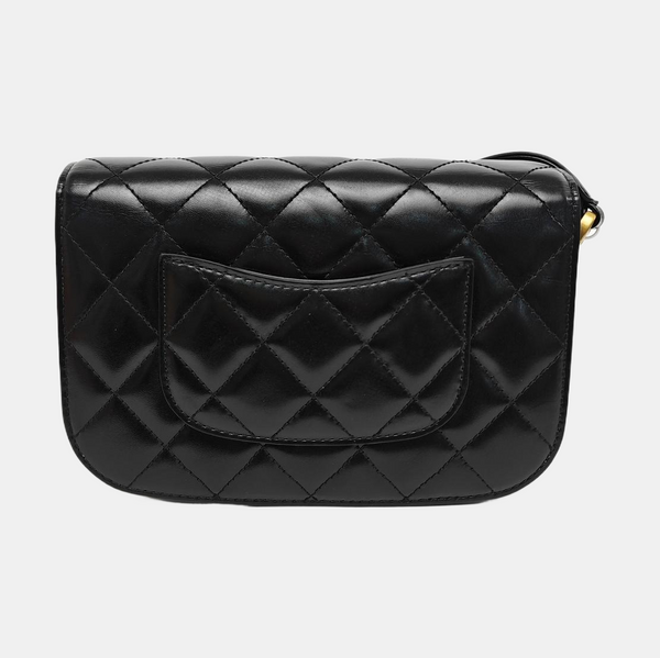 Quilted Calfskin Shoulder Bag Black