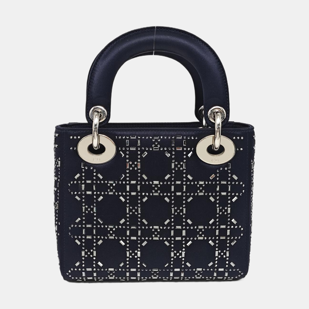 Lady Dior Mini Silk Satin Blue
