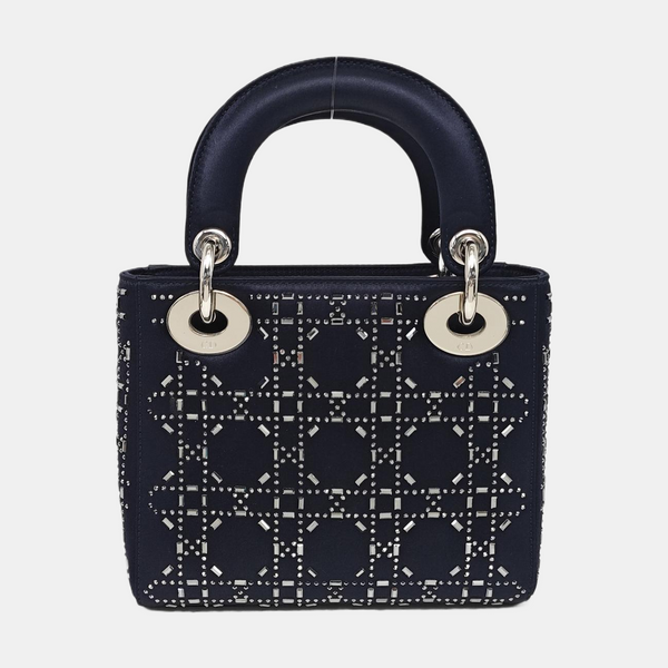 Lady Dior Mini Silk Satin Blue