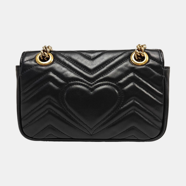 GG Marmont Small Quilted Calfskin Black