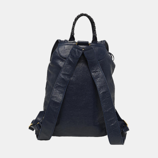 Authenticated pre-owned  Classic Metallic Edge City Calfskin Blue - Backpack at Looply