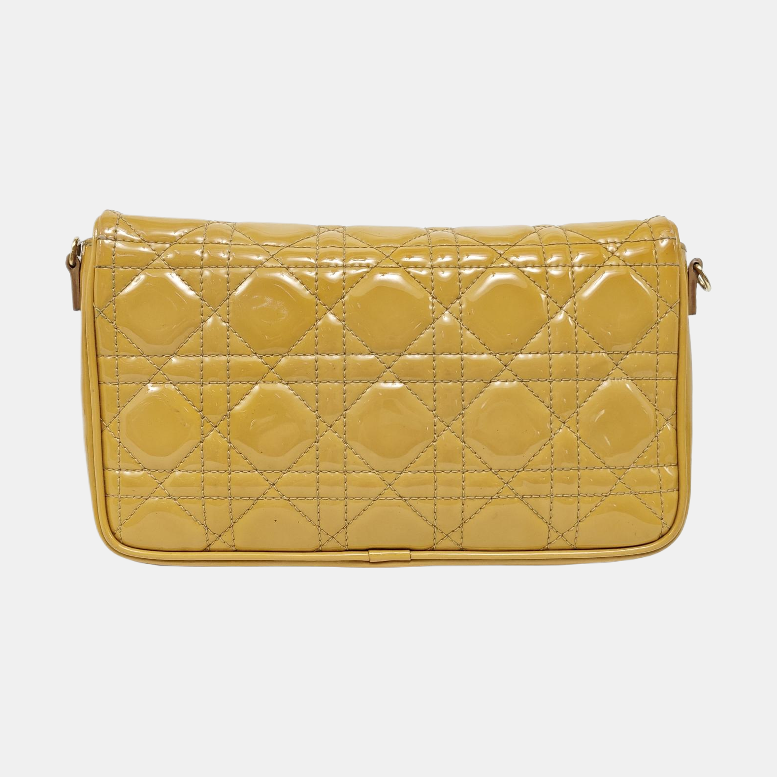 Lady Dior Piel Acolchada Charol Amarillo