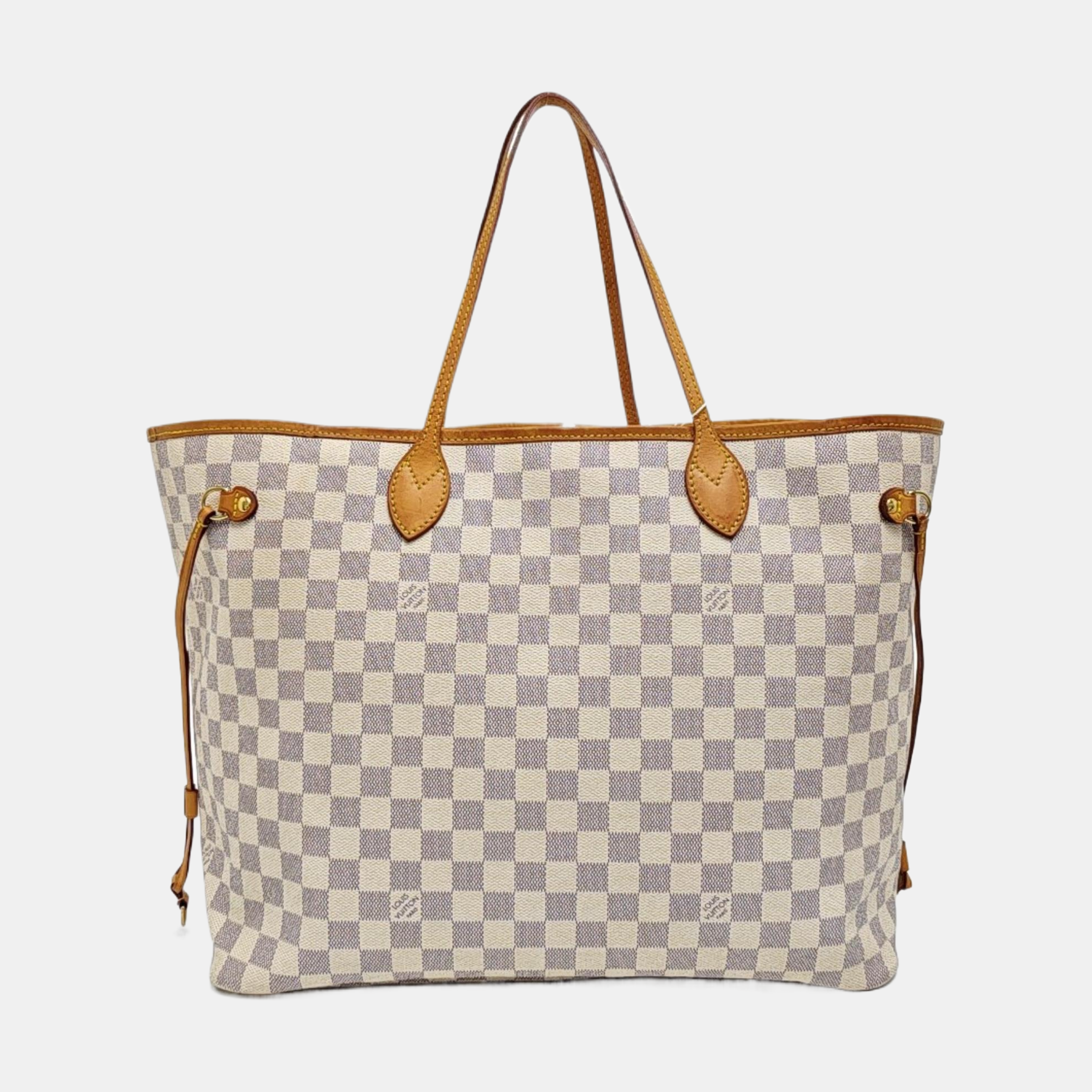 NEVERFULL GM Lona revestida Damier Azur Blanca