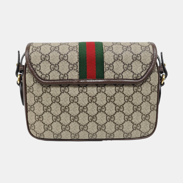 Ophidia Small Monogram Coated Canvas Beige