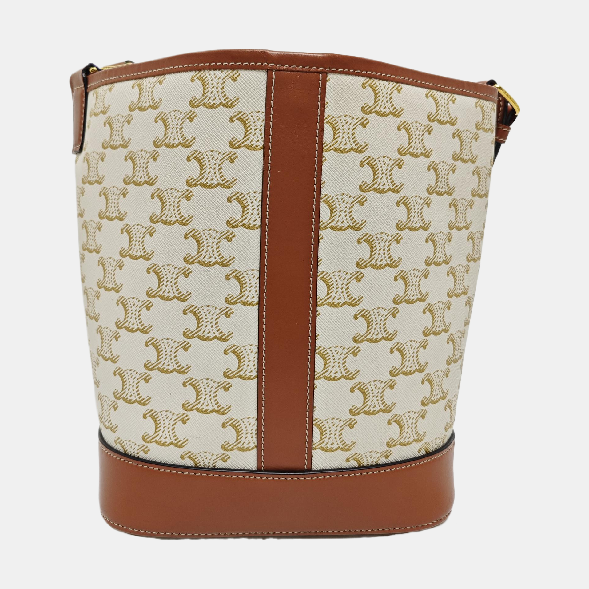 Authenticated pre-owned  TRIOMPHE CANVAS Small Coated Canvas Beige - Bucket Bag at Looply