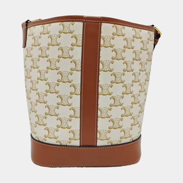 Authenticated pre-owned  TRIOMPHE CANVAS Small Coated Canvas Beige - Bucket Bag at Looply