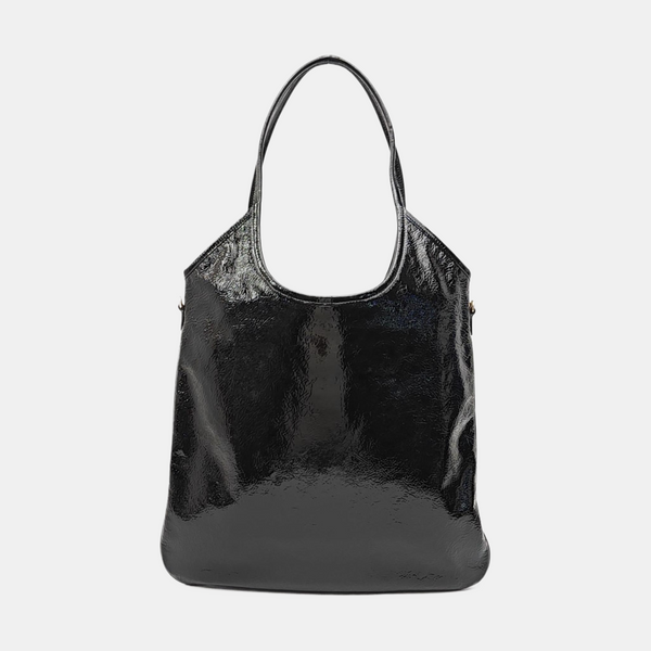Patent Leather Shoulder Bag Black