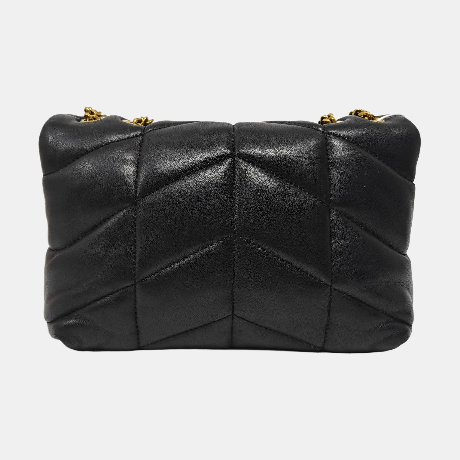 PUFFER Mini Chevron Lambskin Black