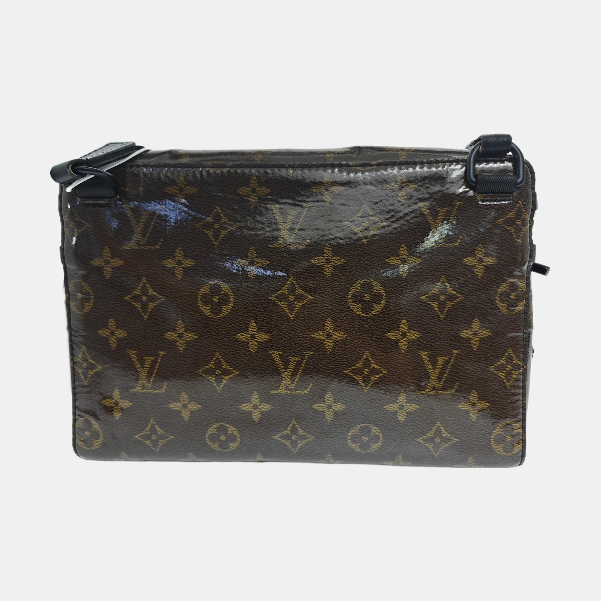 Monogram Coated Canvas Shoulder Bag PM Brown
