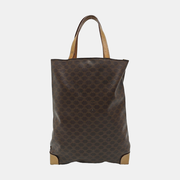 Coated Canvas Tote Bag Brown